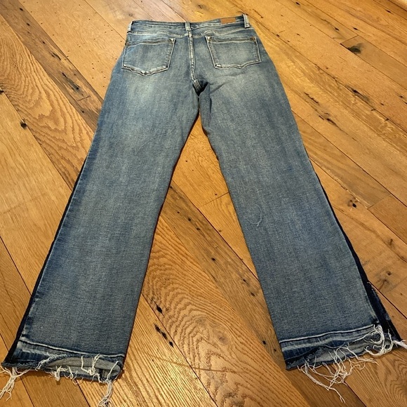 Judy Blue High Rise  Raw Hem Tuxedo Stripe Blue Jeans Size 28 - Picture 10 of 13